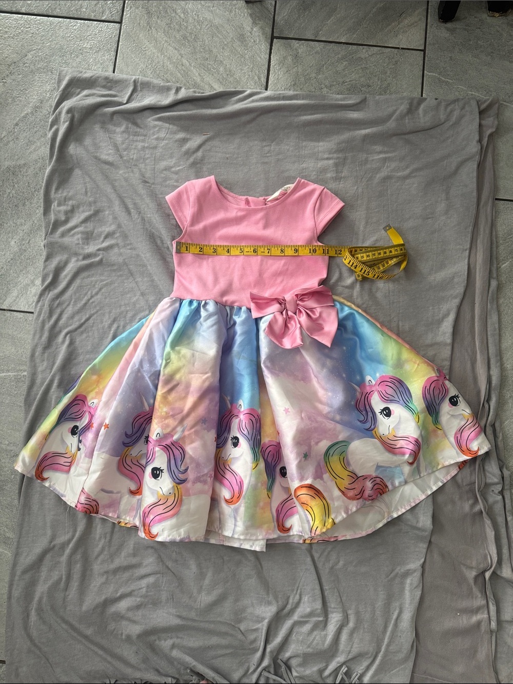 Pink Top Rainbow Unicorn Skater Dress size 4 to 6